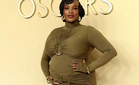 Baby Bump, Bold Style: Wunmi Mosaku’s Olive-Green Look Steals The Pre-Oscars Spotlight