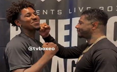Blueface catches Nick Young with a quick, playful punch to the face during press conference stare-down [VIDEO]