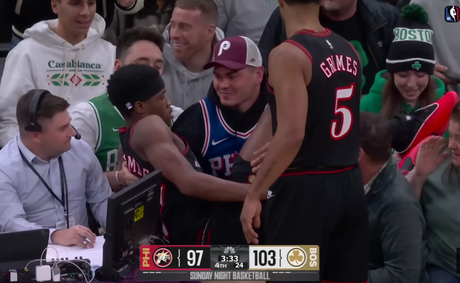 V.J. Edgecombe dove into the crowd and hugged a fan