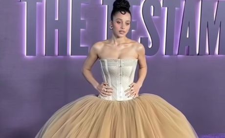 Corset Drama Meets Tulle Fantasy: Chase Infiniti Serves High Fashion In Custom Louis Vuitton At The Testaments LA Debut