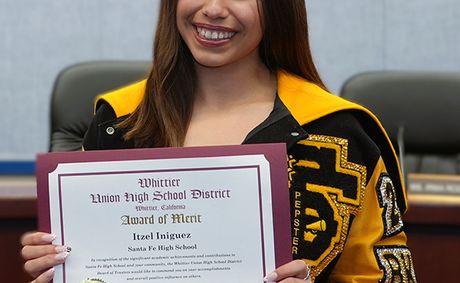 Santa Fe High student receives district award of merit