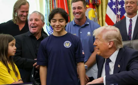 ‘Just Look at Her’: Trump Faces Backlash After Awkward Exchange with Young Girl Goes Viral