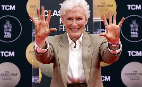Glenn Close leaves prints in cement at TCL Theatre