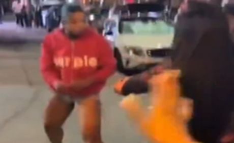 Chrisean Rock beats down Blueface’s baby mama Nevaeh’s friend in street fight after baby shower as Blueface watches