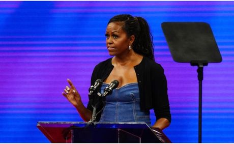Michelle Obama Reinvents Quiet Luxury With An Edgy Shredded Pencil Skirt On “IMO” With Mary J. Blige