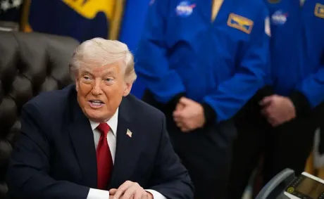 ‘Holding On for Dear Life’: Trump Arrives Over 30 Minutes Late to Honor Astronauts, Then Unleashes a Harsh Rant as People Behind Him Stand Stone-Faced