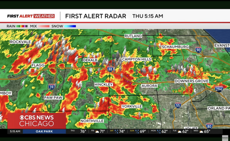 Chicago rain with a flooding risk south of Interstate 80