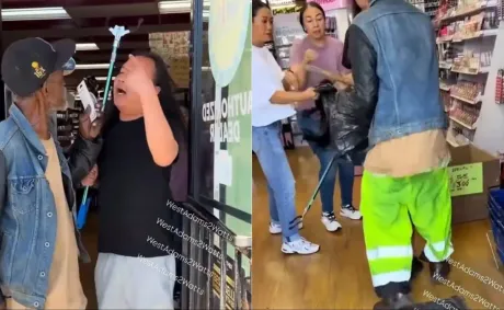 ‘You Better Not Hit Him!’: Women Rush to Defend Elderly Black Man After Asian Beauty Supply Worker Chases Him with Metal Grabber Over Theft Accusation