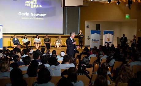 Gov. Gavin Newsom Swears In 10,000 Service Corps Members