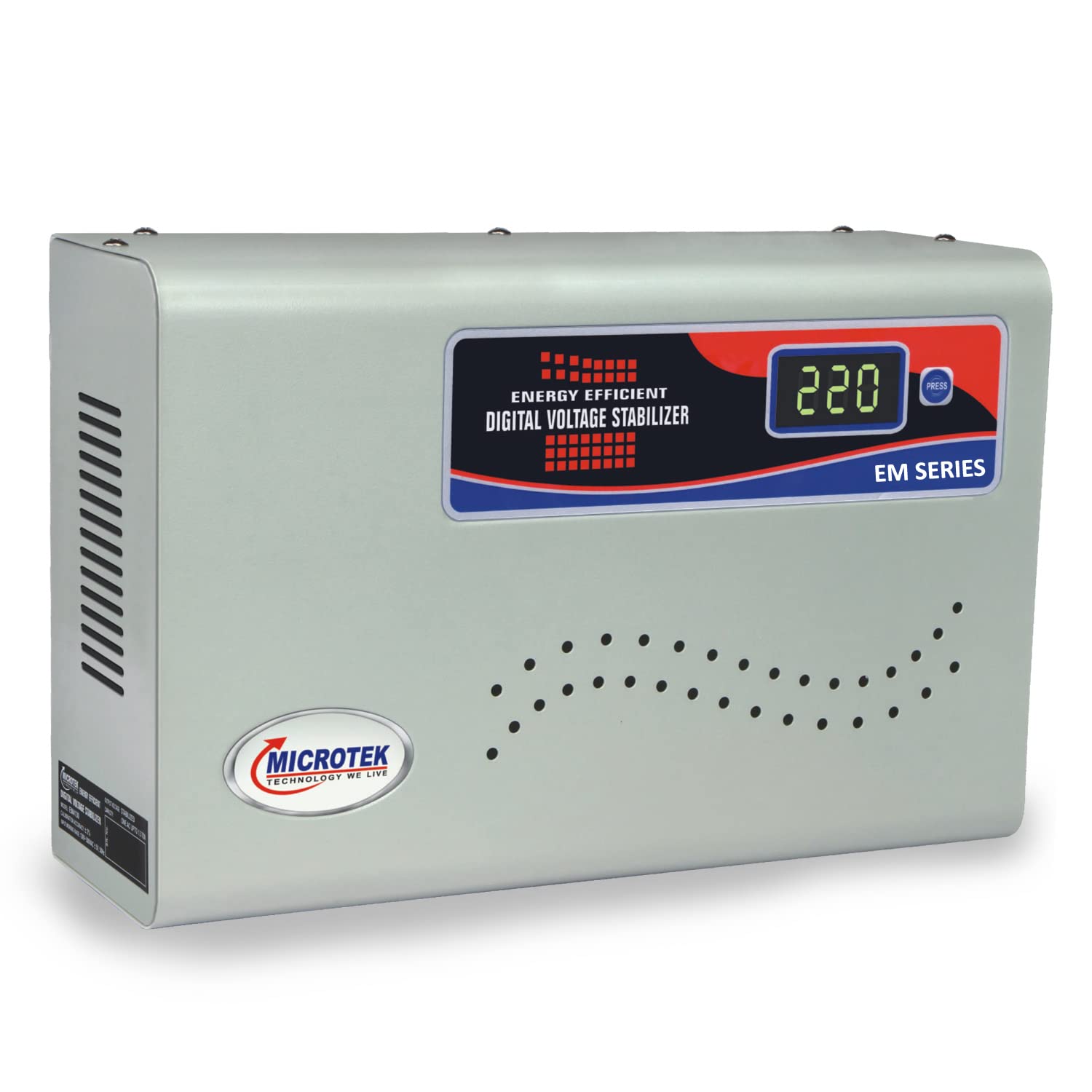 Microtek EM 4110 (110V-300V) Voltage Stabilizer For 1.5Ton AC (Metallic Grey)