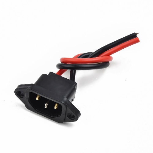 Electric Scooter Charging Socket 3 Pin (Black, Small)
