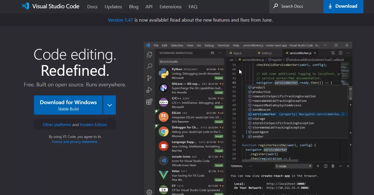 Site do Visual Studio Code