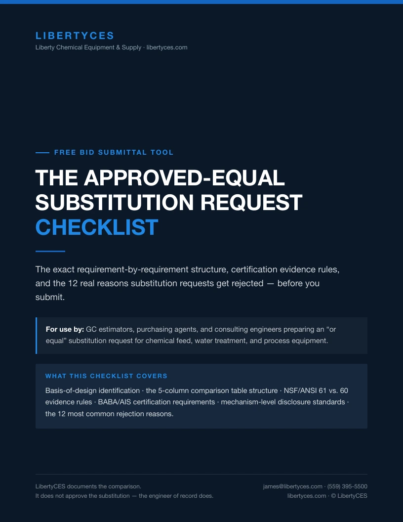Approved-Equal Substitution Request Checklist