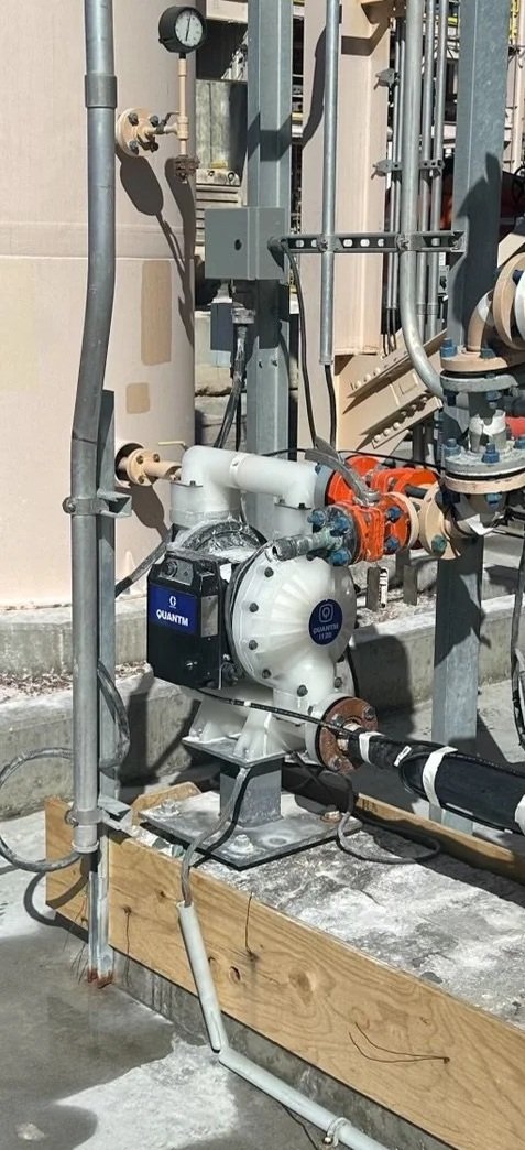 Graco QUANTM diaphragm pump control panel, mining site
