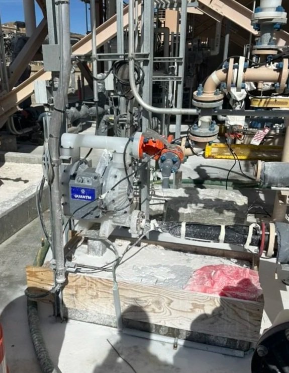 Graco QUANTM diaphragm pump field installation, mining site