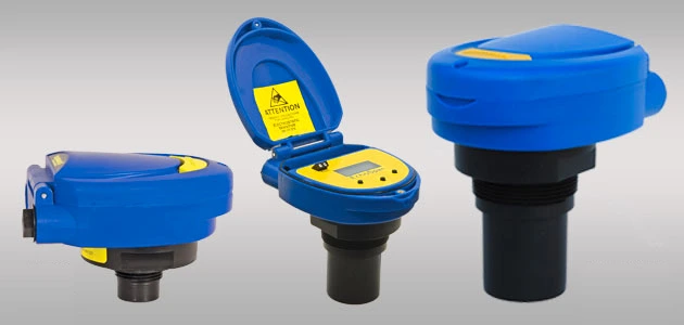 Flowline EchoSpan ultrasonic level transmitter, multiple angles