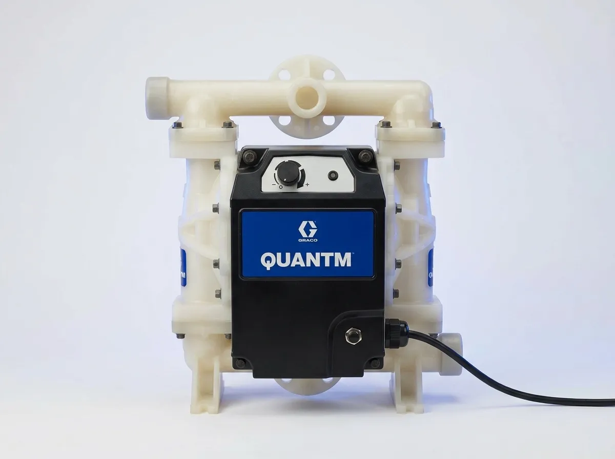 Graco QUANTM electric double diaphragm pump front profile