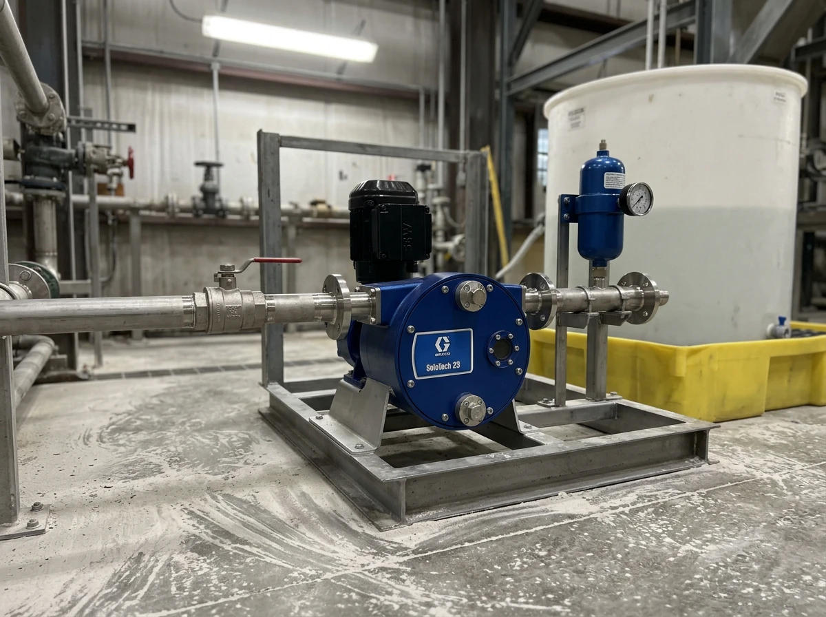 SoloTech peristaltic pump dosing chemical reagents at processing station