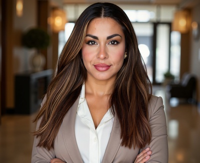 Professional AI headshot example created by HeadshotPro - female business portrait