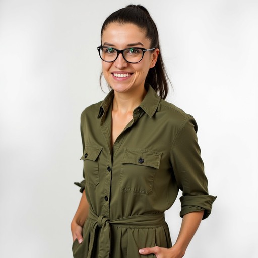 olive green cinched button-up shirt