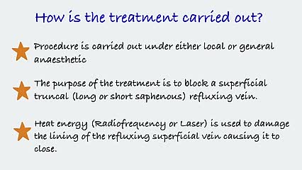 Endo-thermal ablation of saphenous vein