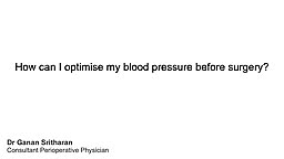 How can I optimize my blood pressure before surgery?