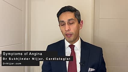 What are symptoms of angina?