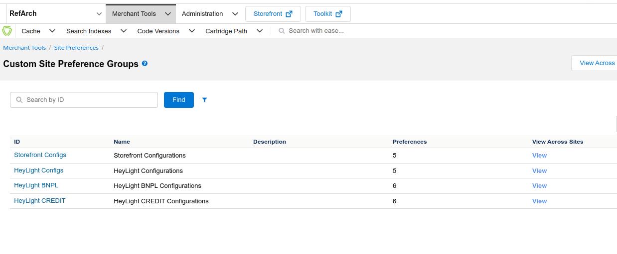 HeyLight custom site preference groups