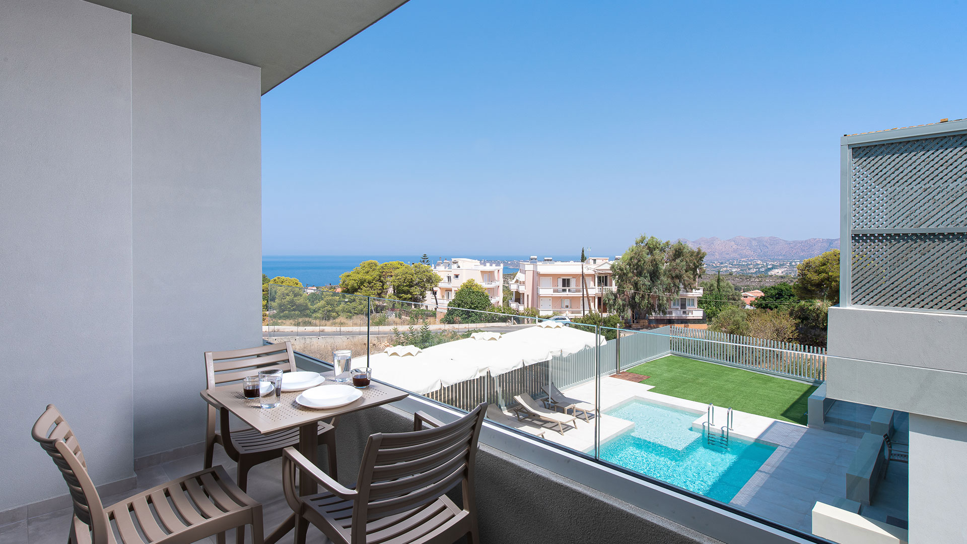 Pool view balcony