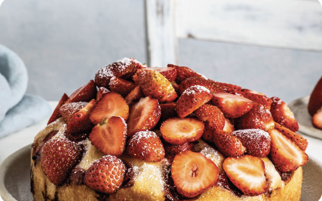 Sweet Summertime Strawberry Peach Skillet Cake