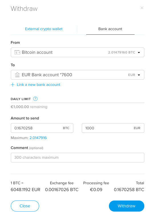 Can you transfer money from bitcoin wallet to bank account