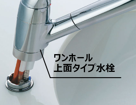 キッチンの水栓（ワンホール上面施工タイプ）を取り外す方法 - LIXIL