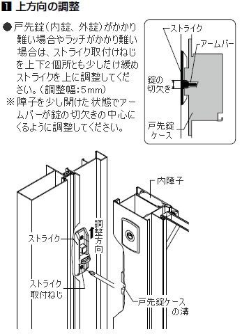 玄関引戸の鍵にて ストライク受けの位置がずれている Lixil Q A よくあるお問い合わせ