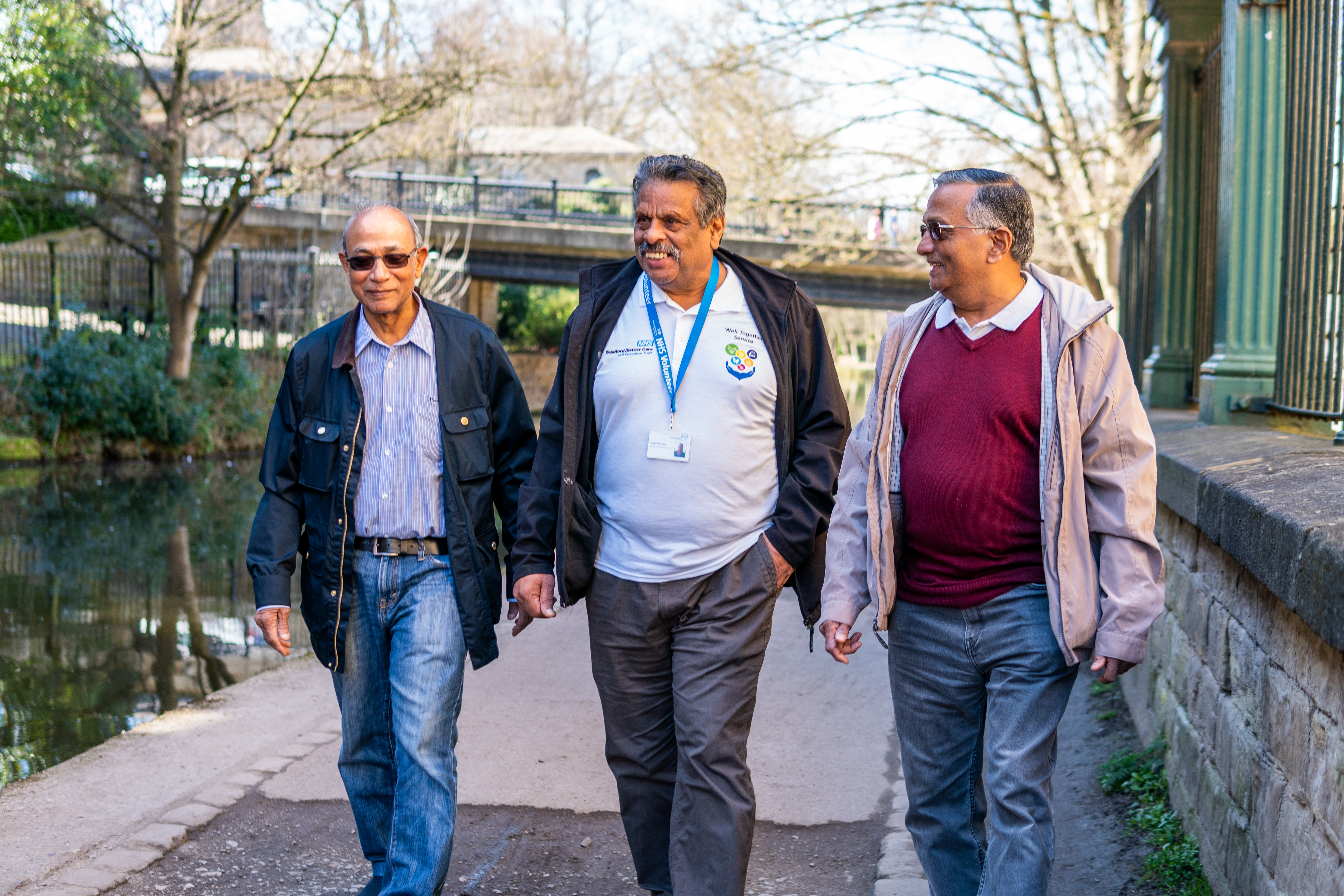 Three men on a walk