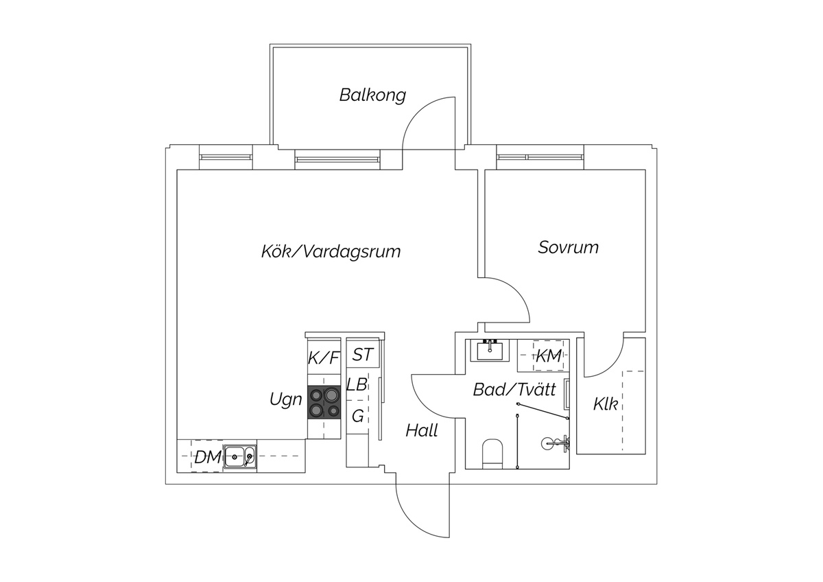 Floor plan for Ebbe Lieberathsgatan 27D