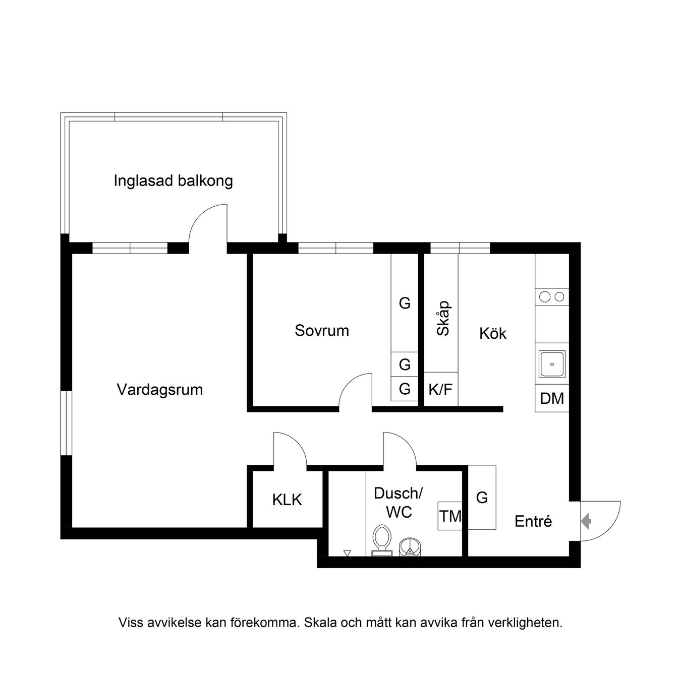 Planritning för Vallavägen 16 4tr