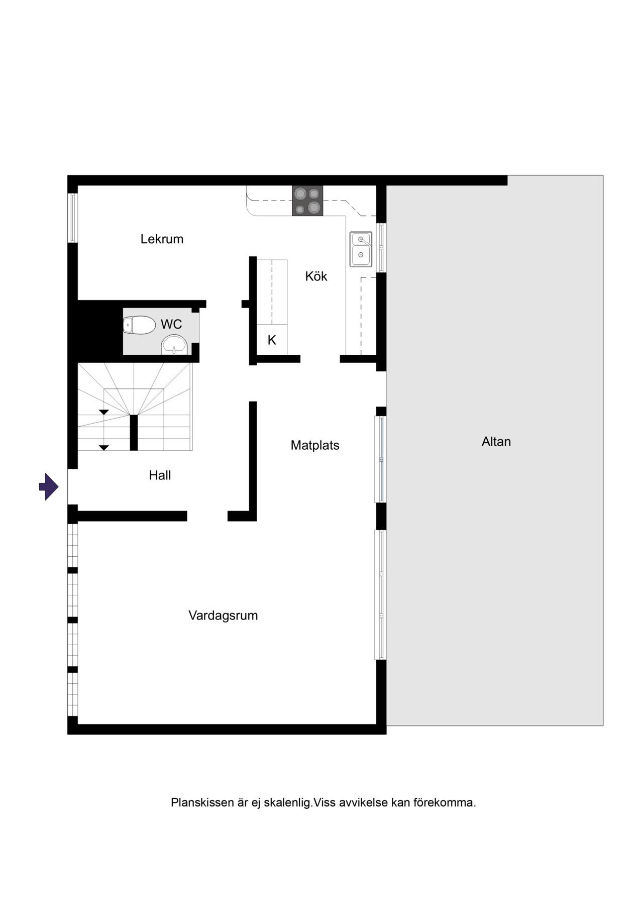 Planritning för Ljunggatan 7A