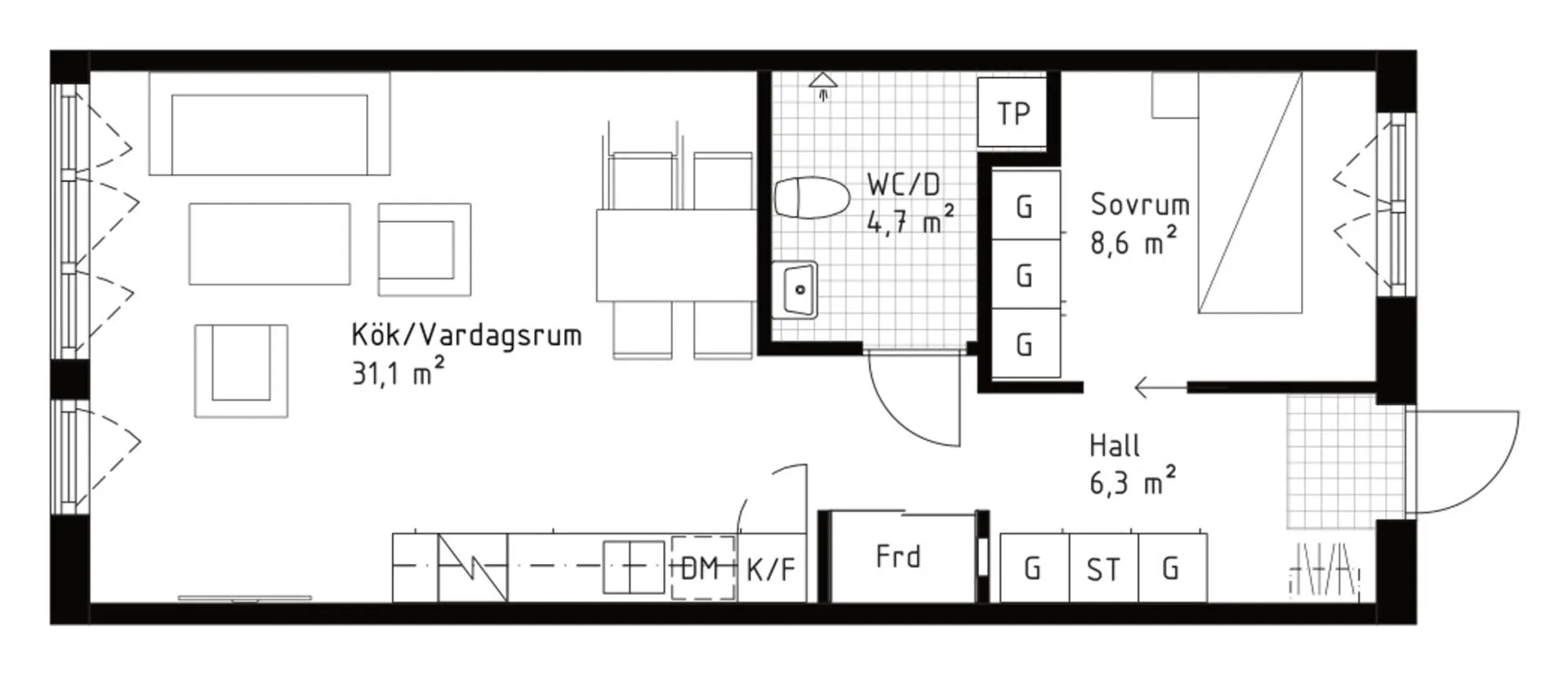 Floor plan for Backhopparvägen 11