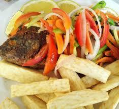 Grilled Tilapia with Yam chips