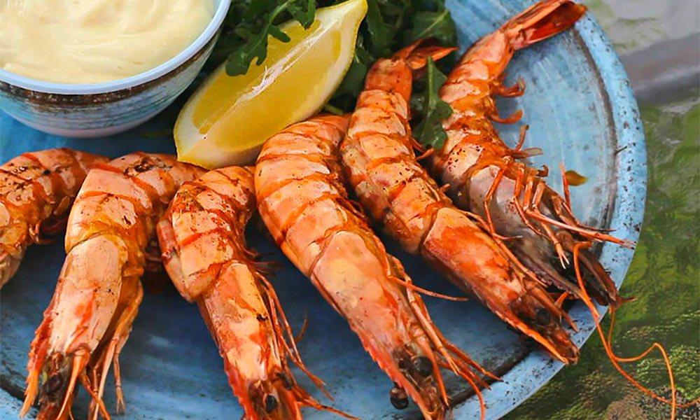 Grilled prawns