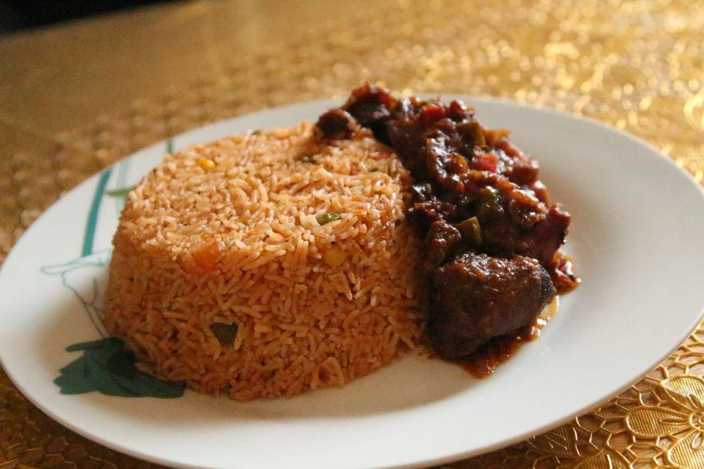 Jollof and Beef Sauce