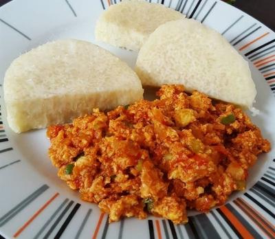 Yam and egg stew