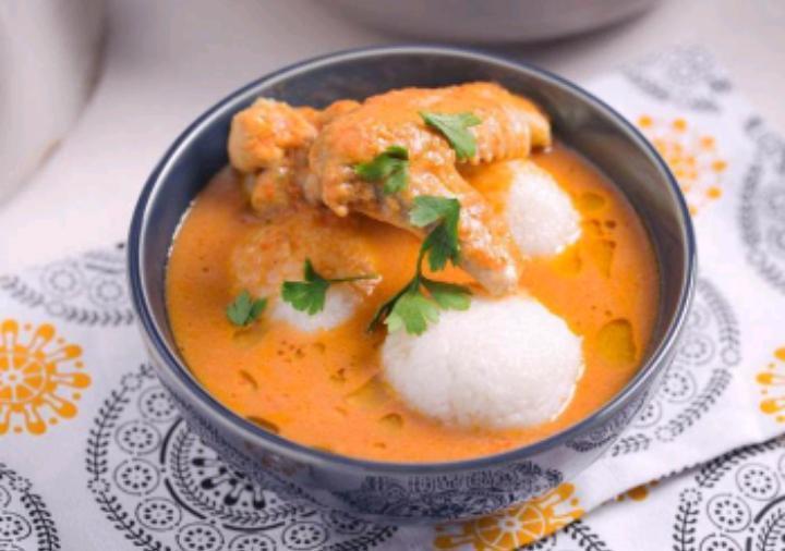 Rice balls and Groundnut Soup