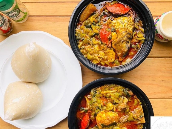 Banku and Okro Soup