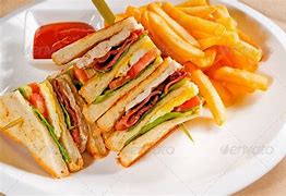 Chicken & Egg Club Sandwich with chips