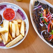 Yam Chips with Grilled Tilapia