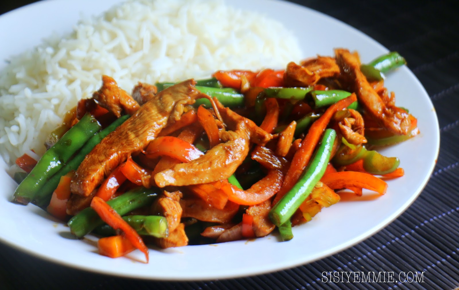 Beef sauce and plain rice