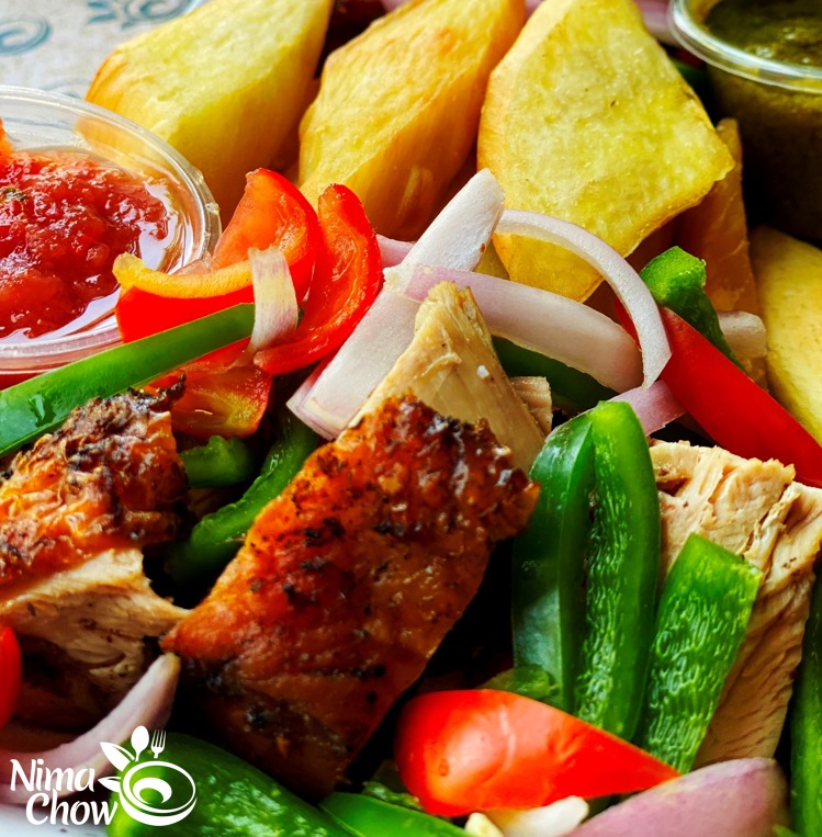 Fried Yam & Chicken