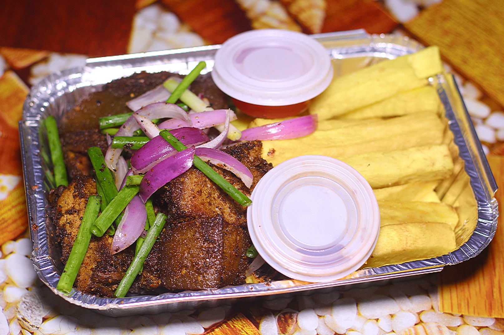 Fried Yam and Pork