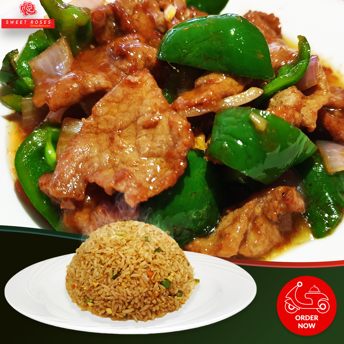 Beef with Green pepper Fried rice